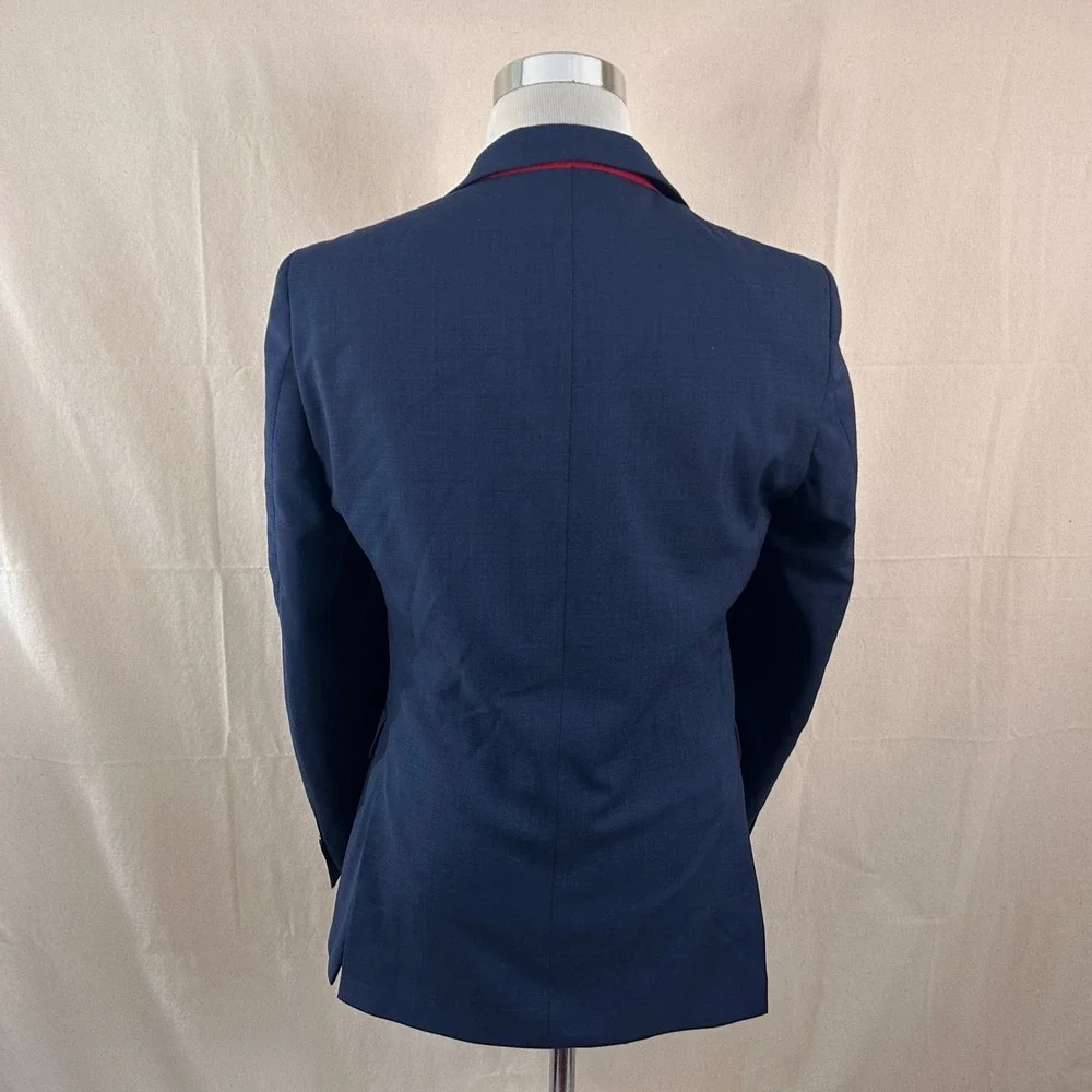 Tommy Hilfiger 38R Sport Coat Wool Blend Blue Two Button Lined Double Vented